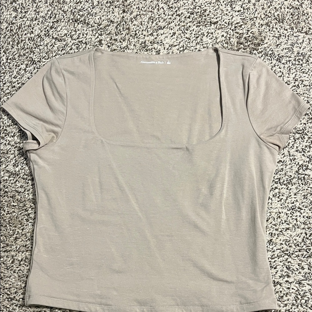 Abercrombie Beige Double Lined SquarE Neck Tee